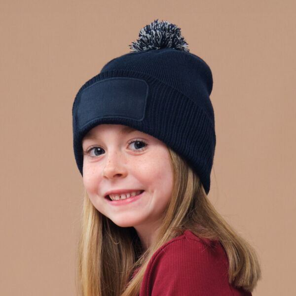 Kids snowstar patch beanie Thumbnail