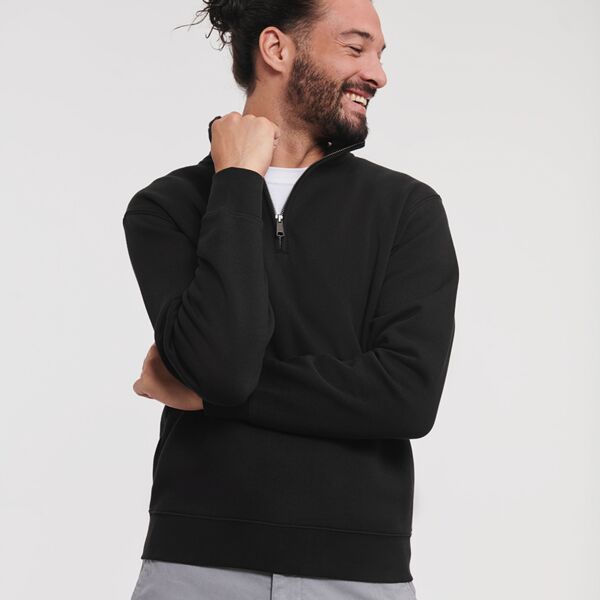 Russell Authentic Zip Neck Sweatshirt Thumbnail