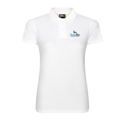 Ladies Polo Shirt - Teal & Navy Logo Thumbnail