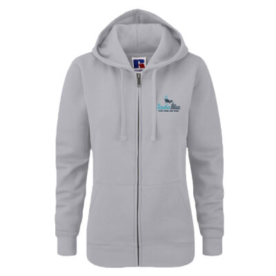Ladies Fit Zip up hoody - Teal & Navy Logo Thumbnail