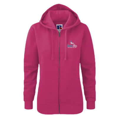 Ladies Fit Zip up hoody - Teal & White Logo Thumbnail